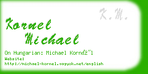 kornel michael business card